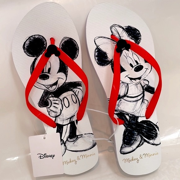 🆕 Disney Ltd Edtn Womens L (9/10) Mickey & Minnie Animators Sketch Icon Sandals - Picture 4 of 6